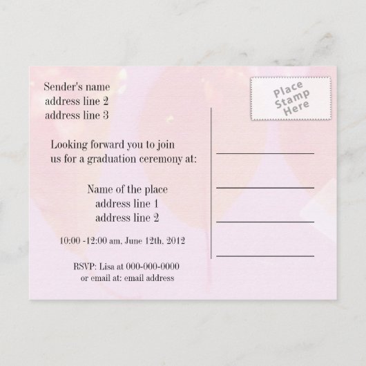 Uitnodiging tot aankondiging van afstuderen van de (Achterkant)