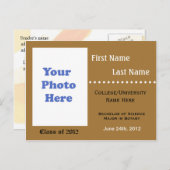 Uitnodiging tot aankondiging van afstuderen van de (Voorkant / Achterkant)