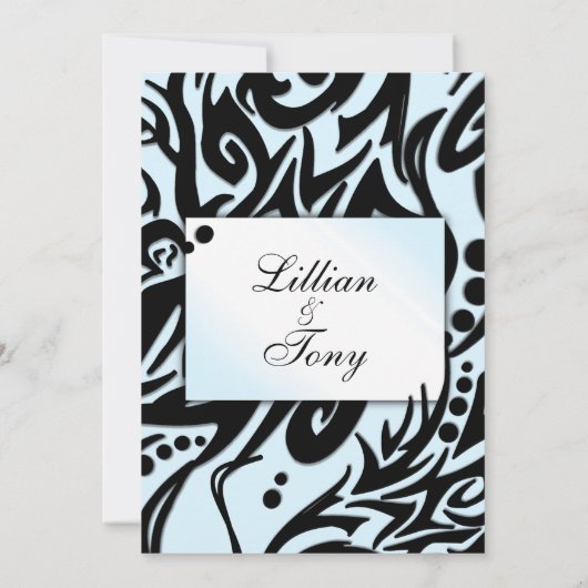 Uitnodiging tot abstract huwelijk met zwarte en bl (Achterkant)