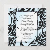 Uitnodiging tot abstract huwelijk met zwarte en bl (Voorkant)