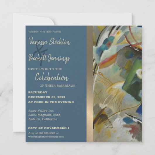  uitnodiging tot Abstracte bruiloft (Voorkant)