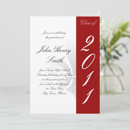 Uitnodiging tot Afstuderen op de middelbare school (Staand voorkant)