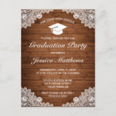 Uitnodiging tot Afstuderen Rustic Wood & White Lac (Voorkant)