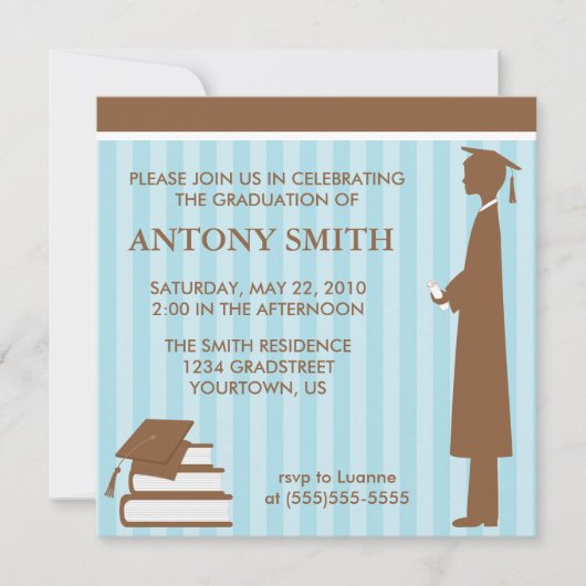 Uitnodiging tot Afstuderen Stripes (Voorkant)