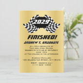 Uitnodiging tot Afstuderen van afgewerkte racevlag (Staand voorkant)