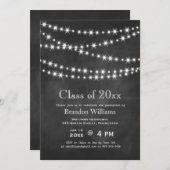 Uitnodiging tot Afstuderen van Chalkboard Party Li (Voorkant / Achterkant)