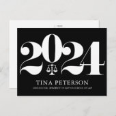 Uitnodiging tot Afstuderen van de rechtenschool (Voorkant / Achterkant)