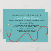 Uitnodiging tot Afstuderen van de Stethoscoop Medi (Voorkant / Achterkant)