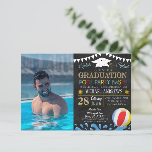 Uitnodiging tot Afstuderen van poolpartij (Staand voorkant)