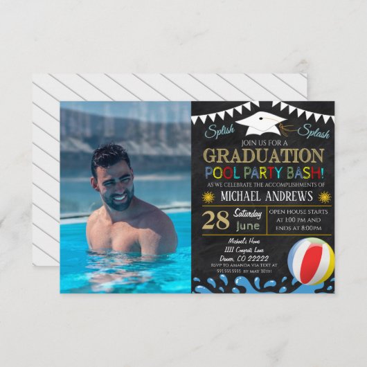 Uitnodiging tot Afstuderen van poolpartij (Voorkant / Achterkant)