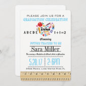 Uitnodiging tot Afstuderen van Ruler en Apple Teac (Voorkant / Achterkant)