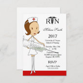 Uitnodiging tot Afstuderen van verpleegschool (Voorkant / Achterkant)