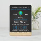 Uitnodiging tot Afstuderen van Wereldbol en leerkr (Staand voorkant)