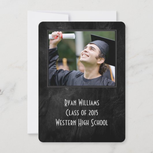 Uitnodiging tot Afstuderen van zwart leder (Voorkant)