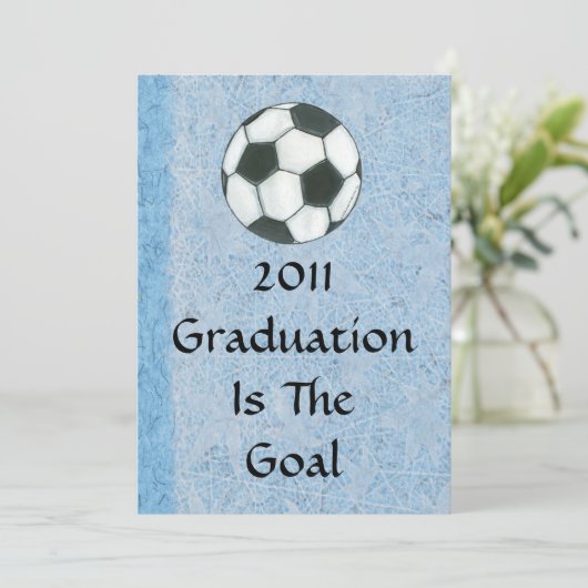 Uitnodiging tot afstuderen - Voetbalthema (Staand voorkant)