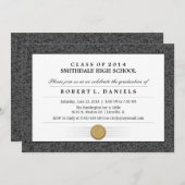 Uitnodiging tot Afstuderen voor zwarte en grijze g (Voorkant / Achterkant)