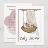  uitnodiging tot Baby shower (Voorkant / Achterkant)