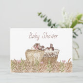  uitnodiging tot Baby shower (Staand voorkant)