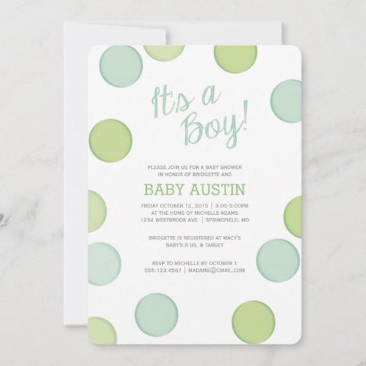 uitnodiging tot baby shower | Baby Boy Bubbles (Voorkant)