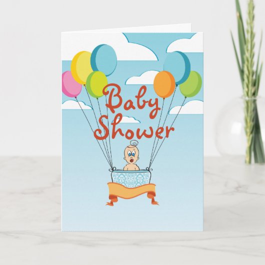 Uitnodiging tot baby shower-ballonnen (Voorkant)