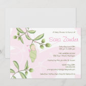 Uitnodiging tot baby shower - Butterfly (Voorkant / Achterkant)