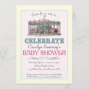 uitnodiging tot Baby shower Carrousel