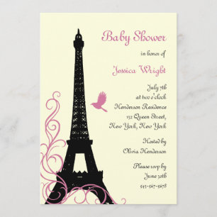 Uitnodiging tot Baby shower Eiffel Tower