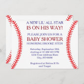 Uitnodiging tot Baby shower honkbal (Voorkant / Achterkant)