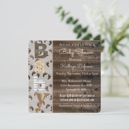 Uitnodiging tot Baby shower in Oostenrijk (Staand voorkant)