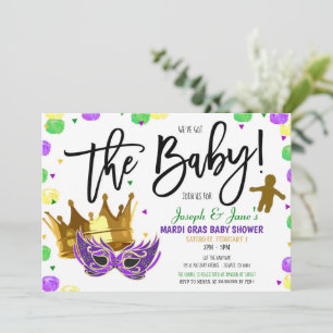 Uitnodiging tot Baby shower Mardi Gras