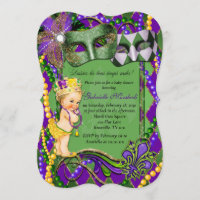 Uitnodiging tot Baby shower Mardi Gras