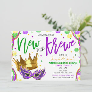 Uitnodiging tot Baby shower Mardi Gras