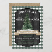 Uitnodiging tot Baby shower met kerstbomen (Voorkant / Achterkant)