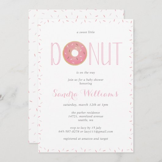 Uitnodiging tot baby shower met sprint (Voorkant / Achterkant)