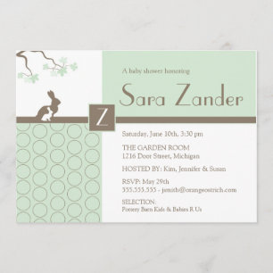 Uitnodiging tot baby shower - Moeder en Baby Bunny