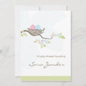 Uitnodiging tot baby shower - Roze en blauwe tweek (Voorkant)