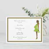 Uitnodiging tot Baby shower van Afrikaanse Amerika (Staand voorkant)