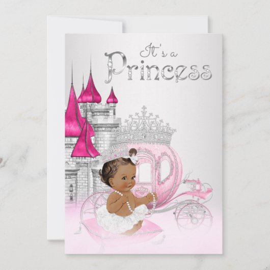 Uitnodiging tot Baby shower van Afrikaanse prinses (Voorkant)