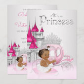 Uitnodiging tot Baby shower van Afrikaanse prinses (Voorkant / Achterkant)