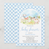 Uitnodiging tot Baby shower van boerderijen (Voorkant / Achterkant)