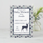 Uitnodiging tot Baby shower van bossen - Mint/mari (Staand voorkant)