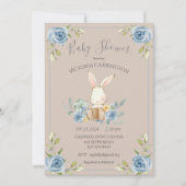 Uitnodiging tot Baby shower van Brown Bunny Rabbit (Voorkant)