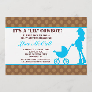Uitnodiging tot Baby shower van Cowgirl