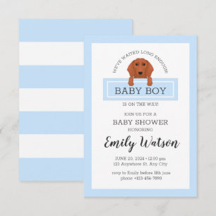 Uitnodiging tot Baby shower van Dachshund