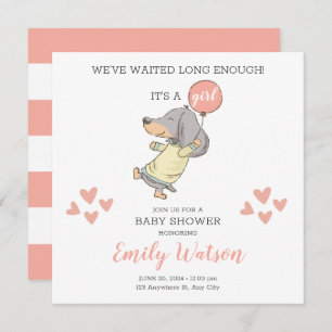 Uitnodiging tot Baby shower van Dachshund