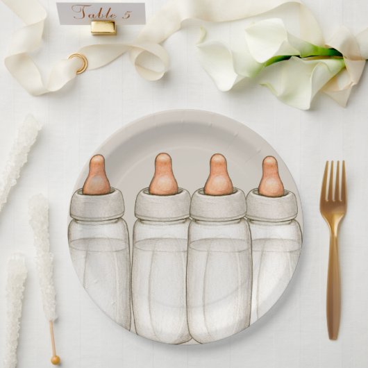 Uitnodiging tot Baby shower van de ambachtelijke s Papieren Bordje (Huwelijk)