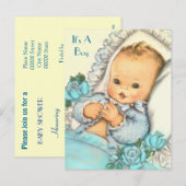 uitnodiging tot BABY SHOWER van de begroting (Voorkant / Achterkant)