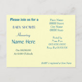 uitnodiging tot BABY SHOWER van de begroting (Achterkant)