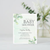 Uitnodiging tot Baby shower van de begroting van E (Staand voorkant)