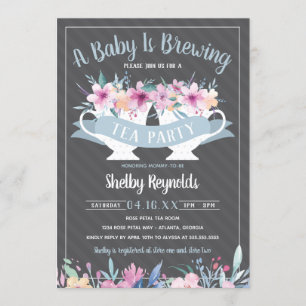 Uitnodiging tot Baby shower van de Tea Party